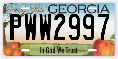 GA license plate PWW2997