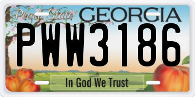 GA license plate PWW3186