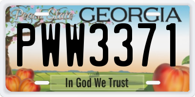 GA license plate PWW3371