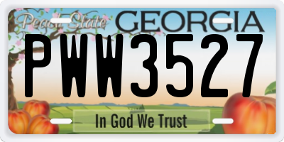 GA license plate PWW3527