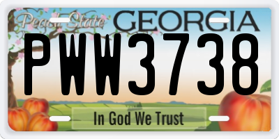 GA license plate PWW3738