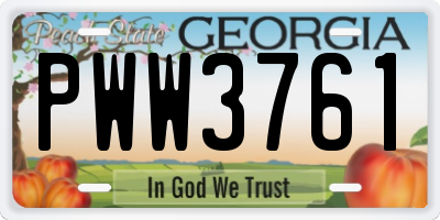 GA license plate PWW3761