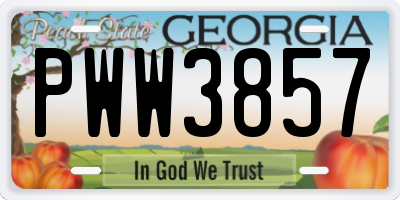 GA license plate PWW3857