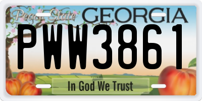 GA license plate PWW3861