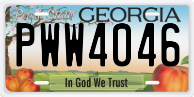GA license plate PWW4046