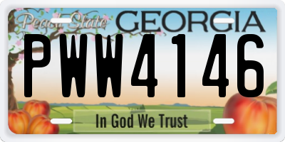GA license plate PWW4146