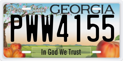 GA license plate PWW4155