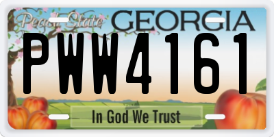 GA license plate PWW4161