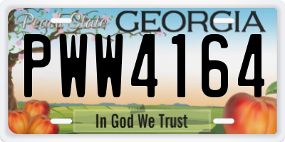 GA license plate PWW4164