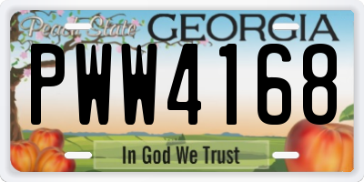 GA license plate PWW4168