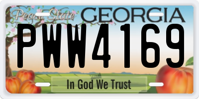 GA license plate PWW4169