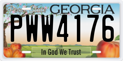 GA license plate PWW4176