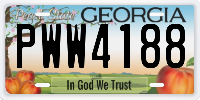 GA license plate PWW4188