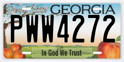 GA license plate PWW4272