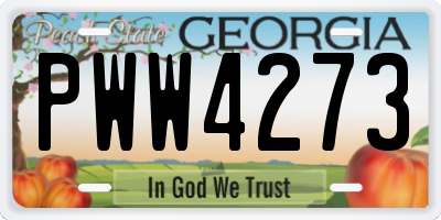 GA license plate PWW4273