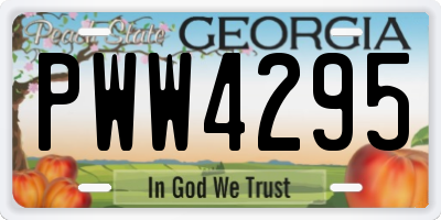 GA license plate PWW4295