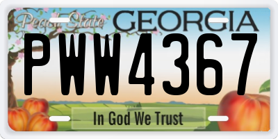 GA license plate PWW4367