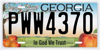 GA license plate PWW4370