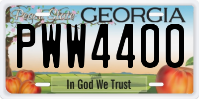 GA license plate PWW4400