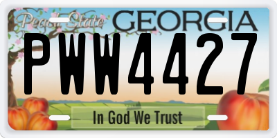 GA license plate PWW4427
