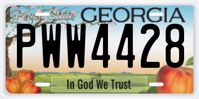 GA license plate PWW4428