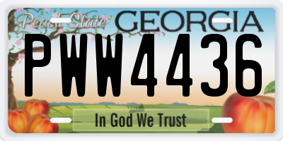 GA license plate PWW4436