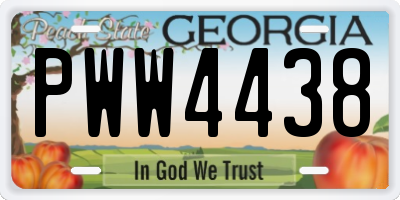 GA license plate PWW4438