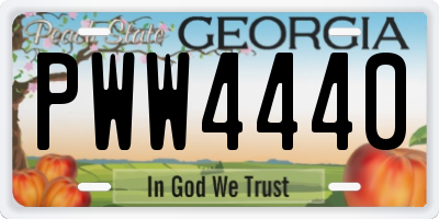 GA license plate PWW4440