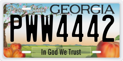 GA license plate PWW4442