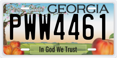 GA license plate PWW4461