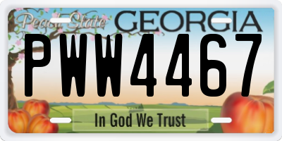 GA license plate PWW4467