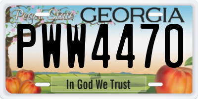 GA license plate PWW4470