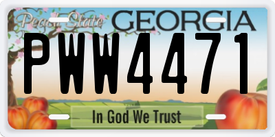 GA license plate PWW4471