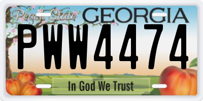 GA license plate PWW4474