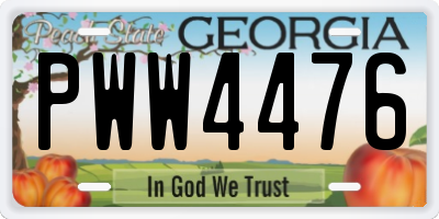 GA license plate PWW4476