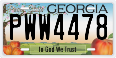GA license plate PWW4478