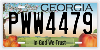 GA license plate PWW4479