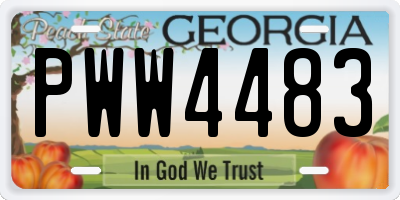 GA license plate PWW4483