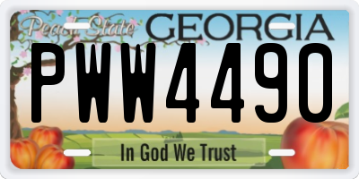 GA license plate PWW4490