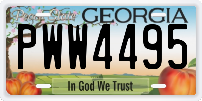 GA license plate PWW4495