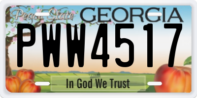 GA license plate PWW4517