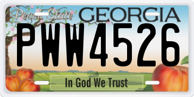 GA license plate PWW4526