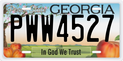 GA license plate PWW4527