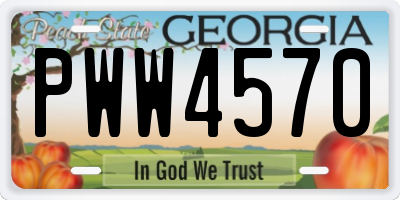 GA license plate PWW4570