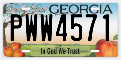 GA license plate PWW4571
