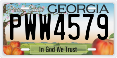 GA license plate PWW4579