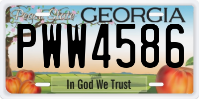 GA license plate PWW4586