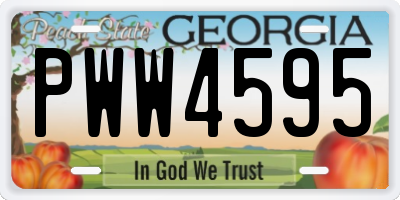 GA license plate PWW4595