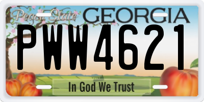 GA license plate PWW4621