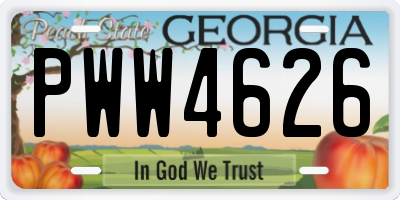 GA license plate PWW4626